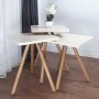 Tredobbelt dkket bord 34 x 34 cm - Creme