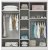 Inci garderobe 175 x 50 x 182 cm - Hvid