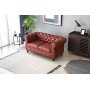 Chesterfield sofa 2-personers i brun PU