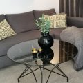 Kundebillede Sort glasplade med marmor mønster - 90x48 cm
