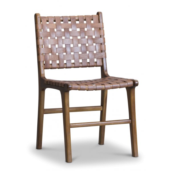 Porto stol - Cognac / Teak