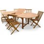 Edenryd spisebordsst ovalt spisebord butterfly-funktion 180-240 cm inkl. 6 stk. Edenryd stole - Teak