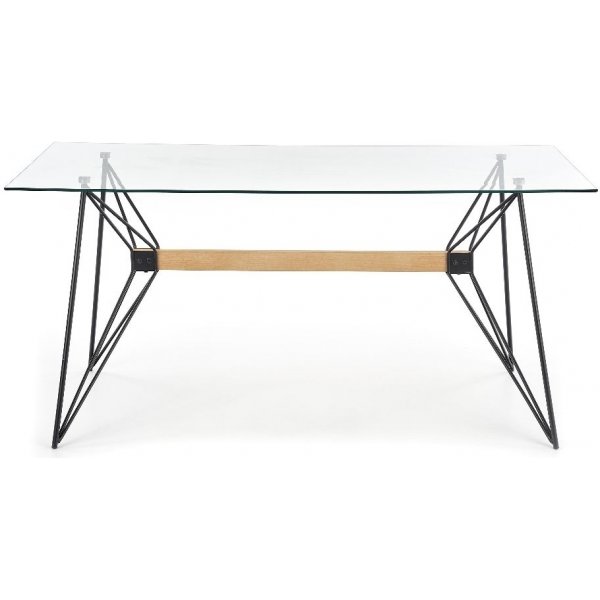 Ulrica spisebord 160 cm - Glas / sort