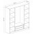 Kapusta garderobe 180x52x210 cm - Brunt/rgglas