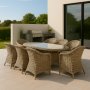 Spisest med 6 stole og spisebord 180 x 100 cm rattan - Menton/Mercury