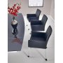 Leslie udtrkkeligt ovalt spisebord 160-250 cm - Hvid/sort