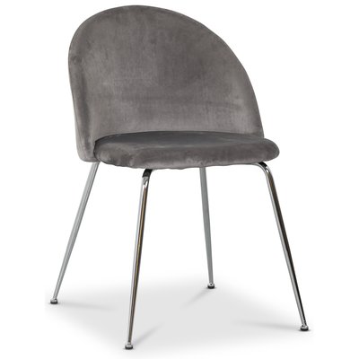 Giovani Velvet stol - Lysegr/krom + Mbelfdder