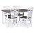 Skagen spisebordsst; klassisk spisebord 140x90 cm - Hvid/brunolieret eg med 4 Skagen stole (Kryds i ryggen) med brunolieret sd
