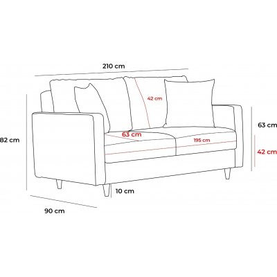 Eca 3-personers sofa - antracit