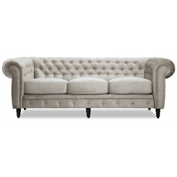 Ashford 3-personers chesterfield - Lysegr fljl