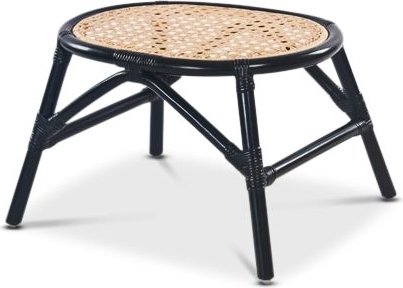 Anton fodskammel - Sort/rattan + Mbelfdder