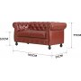Chesterfield sofa 2-personers i brun PU
