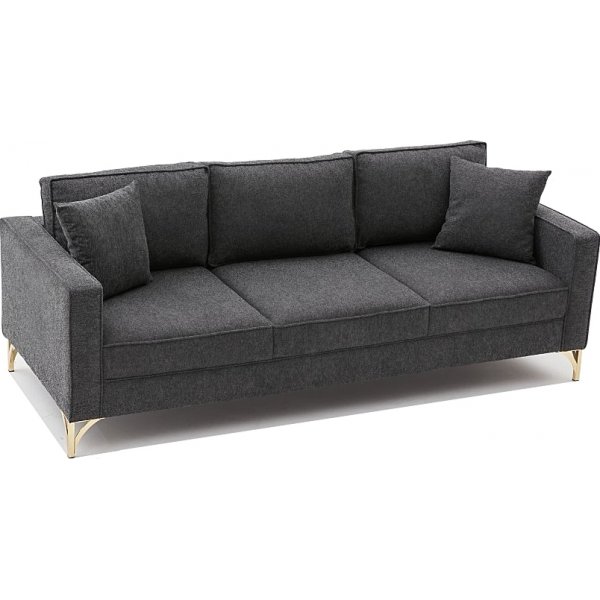 Berlin 3-personers sofa - Antracit/guld
