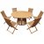 Nord udendrs gruppe; Rundt spisebord 150 cm med 6 stole i eukalyptus