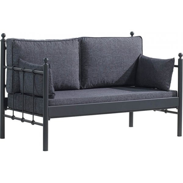 Lalas 2-personers udendrs sofa - Sort/antracit + Pletfjerner til mbler