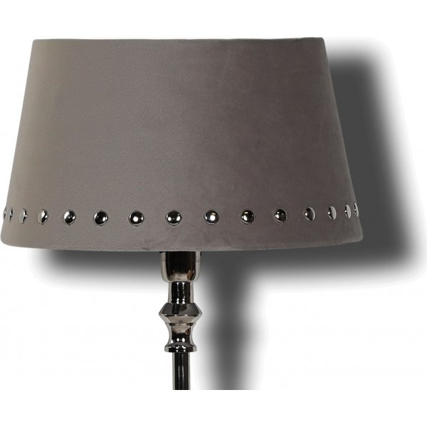 Fljl lampeskrm med nitter 33 cm - Gr / Krom