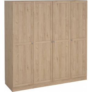 Billund garderobe med 4 lger - Hickory