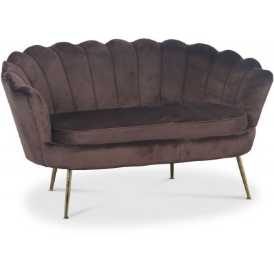 Kingsley 2-personers sofa i fløjl - brun/messing + Møbelfødder