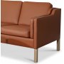 Salvatore 3-personers ldersofa - Cognac (lder) / Lyst tr