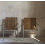 Alva spisebordsstol - Teak / Galvaniseret stl + Tekstilrensning til mbler