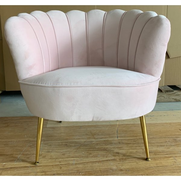 Snckan lnestol- Rosa fljl/ Messing