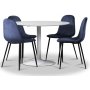 Seat spisegruppe, rundt spisebord med 4 stk Carisma fljlstole - Hvid/Bl