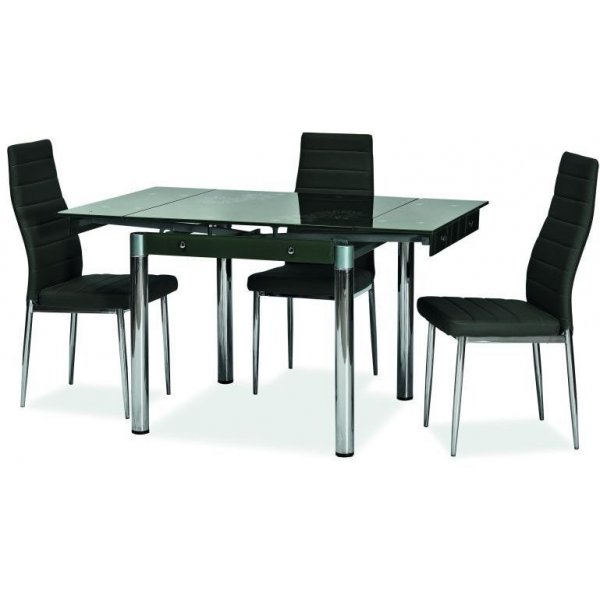 Dayana 80-131 cm spisebord - Sort/krom