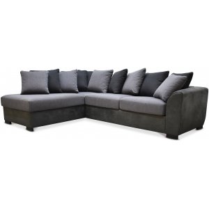 Delux sofa med ben afslutning venstre - Gr/Antracit/Vintage