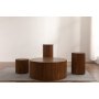 Cylinderformet rundt sofabord 100 cm - Valnd
