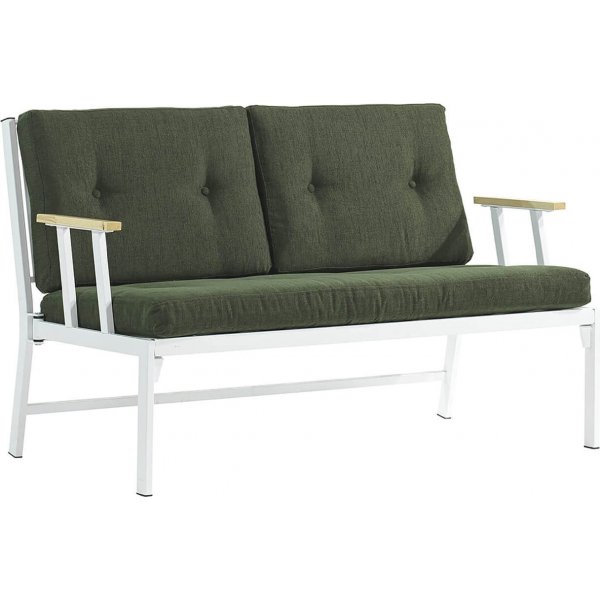 Lotus 2-personers udendrs sofa - Hvid/grn