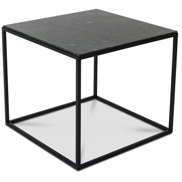 Carrera sofabord firkantet 60 x 60 cm - Grn marmor/sort