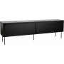 Volume mediebnk 178 cm - Sortbejdset eg