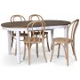 Skagen spisebordsst; spisebord 160/210x90 cm - Hvid / brunolieret eg med 4 stk. Danderyd No.18 stole Whitewash