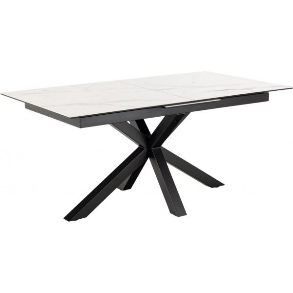 Heaven spisebord 168-210 x 90 cm - Hvid/mat sort
