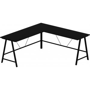 Team hjrne skrivebord 180 x 60 cm - Sort