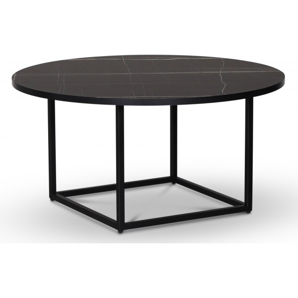 Sintorp rundt sofabord 90 cm - Sort marmor (Eksklusivt laminat)