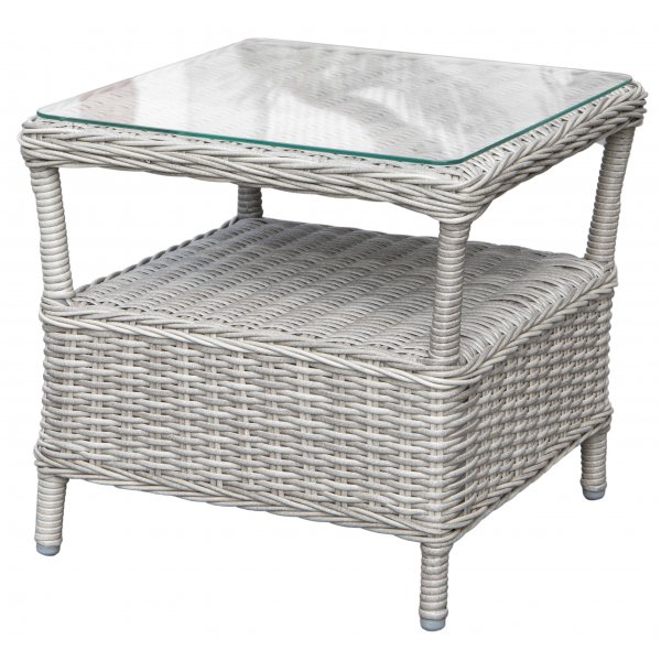 Loungest, 2 stole, 1 kvadratisk sidebord, polyrattan - Bord
