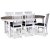 Skagen spisebordssæt; spisebord 160/210x90 cm - Hvid / brunolieret eg med 6 stk. Fårö stole med sort PU sæde