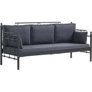 Hampus 3-personers udendrs sofa - Sort/antracit + Tekstilrensning til mbler