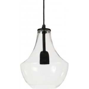 Hamilton loftslampe - Klart glas/sort - 21 cm