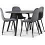 Rosvik spisegruppe, spisebord med 4 stk Carisma fljlstole - gr / sort