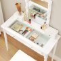 Joni toiletbord med skammel 90 x 40 cm - Hvid