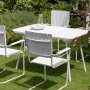Holmsund fdevaregruppe; bord 120x80 cm med 4 stole - hvid