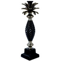 Lysestage ananas - Old silver / Sort