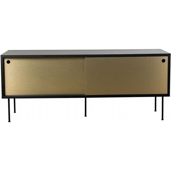 Volume mediebnk 132 cm - Sort / messing