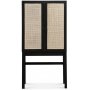 Level skab med rattan-lger - Sort