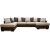 Delux U-sofa med ban ende venstre - Brun/Beige/Vintage + Pletfjerner til mbler