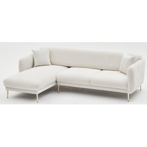 Simena divan sofa venstre - Creme hvid/guld Simena divan sofa venstre - Creme hvid/guld