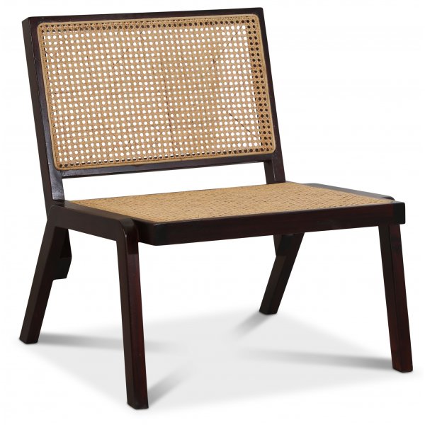 Rizz loungestol - Mahogni/lys rattan