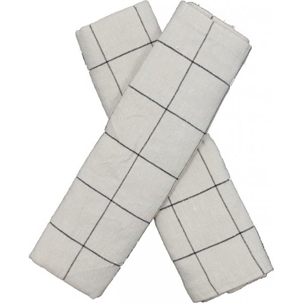 Line kkkenhndklde 2-pak, 50 x 70 cm - Linned/Sort